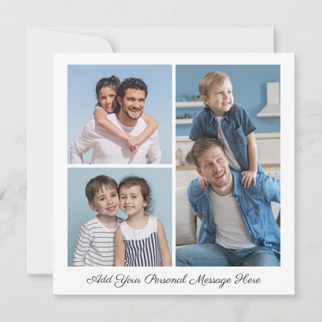 3 Fotokollage lägg till ditt eget Hälsning-platta  (Framsida)