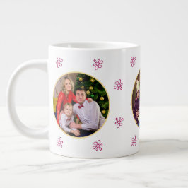 3 Fotokollage Rosa Flower Mönster Jumbo Mugg