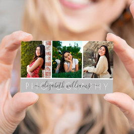 3 Fotokollage Simple Modern Elegant Photograf Visitkort