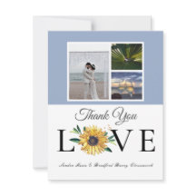 3 Fotokollage Solros Dusty Blue Bröllop