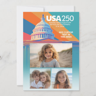 3 Fotokollage - USA 250 Capital Dome America Inbjudningar