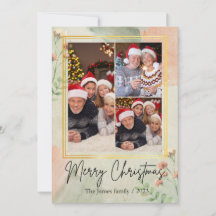 3 fotokollage Vintage greenery guld christmas