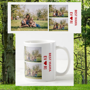3 Foton Bästa Mamman någonsin Photo Collage Mors d Kaffemugg