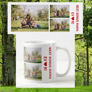 3 Foton Best Bonus Mamma någonsin Heart Photo Coll Kaffemugg