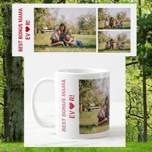3 Foton Best Bonus Mamma någonsin Heart Photo Coll Kaffemugg