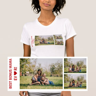 3 Foton Best Bonus Mamma någonsin Heart Photo Coll T Shirt