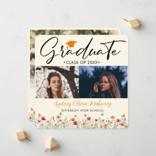 3 foton Boho vattencolor wildblomma Studenten Meddelande