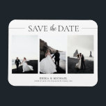 3 Foton Elegant Classic Bröllop spara datum Magnet<br><div class="desc">3 Foton Elegant Classic Bröllop spara datum Magnet Elegant Classic Bröllop spara datum Magnets är perfekten för att meddela dina gäster om ditt kommande bröllop. Fotokollaget visar hur sofistikerad och charm utformningen är, med dess elegant- och klassiska svartvita palett färg. Utformningen är sofistikerad och tidlös elegans, vilket ger lite romantik....</div>