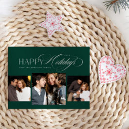 3 foton Glad helg Script-julkort Julkort