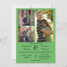 3 Foton Grönt - Bröllopsinbjudan Inbjudningar