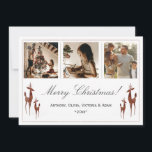 3 foton jul Holiday Xmas Collage  Julkort<br><div class="desc">Lägg till dina familjebilder för att anpassa detta underbara julkort. Rustika renar med falskt snö ram.  “God Jul” i ett elegant typsnitt.  Perfekt för alla dina vänner och familjemedlemmar.  Så enkel,  men chic.</div>