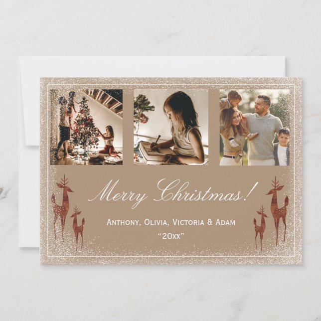 3 foton jul Xmas högtid collage  Julkort (Framsida)