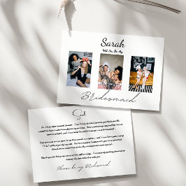 3 foton kommer du att bli min Bridesmaid Frieri Inbjudningar