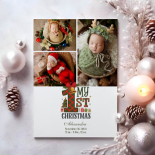 3 Fotopapper första jul Julkort