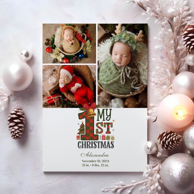 3 Fotopapper första jul Julkort (Skapare uppladdad)