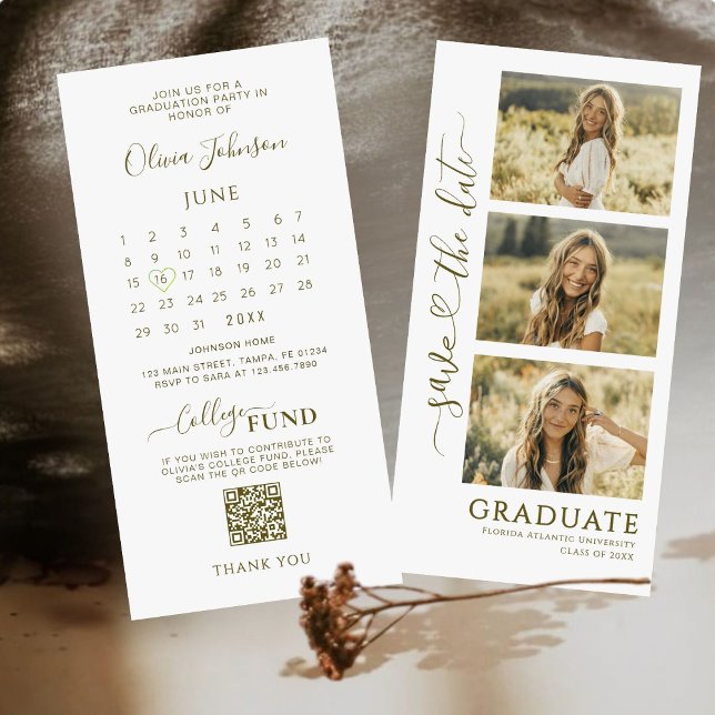 3 Fotoremsan Studenten Spara datum | QR-kod Datumet (Skapare uppladdad)