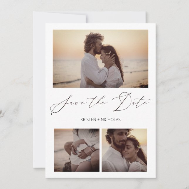 3 Fotos Elegantes Instantáneas Sesión Pareja Feliz Spara Datumet (Framsida)