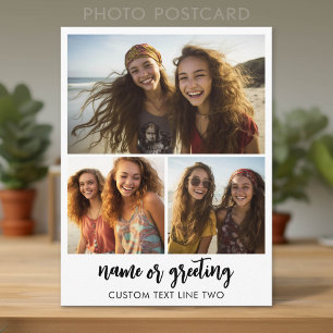 3 Fotoskollage med skripttext Vykort
