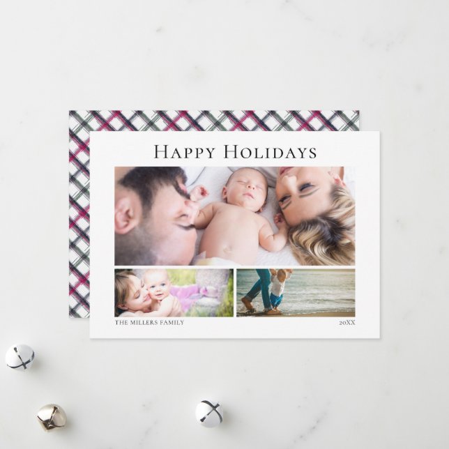 3 fotosorteringsgaller vågrät Julkort (Fram/Back In Situ)