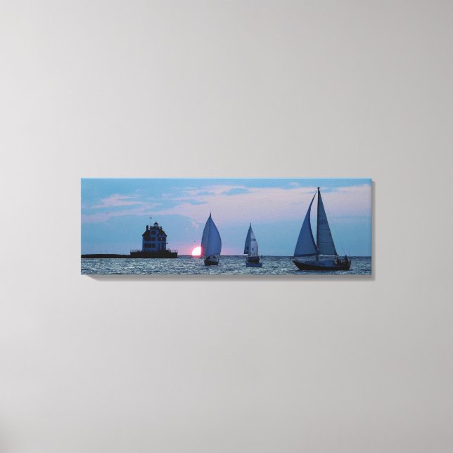 3 Fraktaser vid Sunset Wrapped Canvas Skriv ut 36  (Framsida)