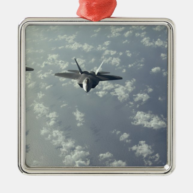 3- frakters bildning av F- 22- Raptorer Julgransprydnad Metall (Framsidan)