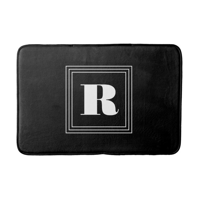 3 Frame Monogram | Svart & Vitt Badrumsmatta (Framsidan)