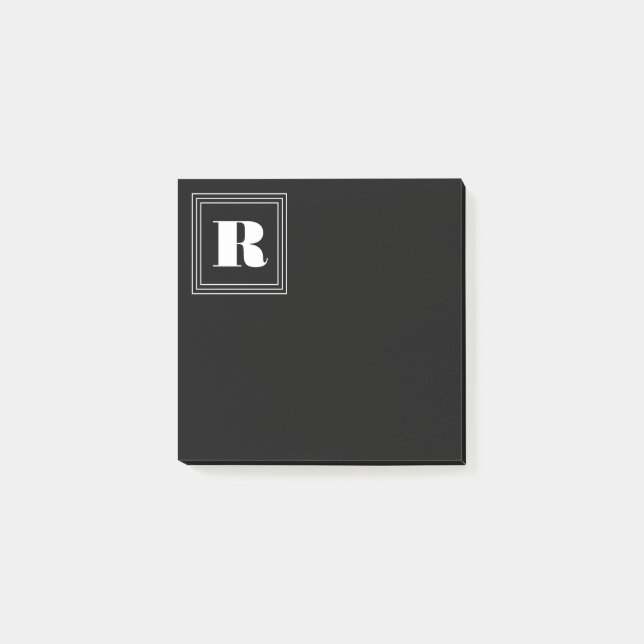 3 Frame Monogram | Svart & Vitt Post-it Block (Framsida)