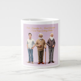 3 Generation Gift Pappa till Underbar Grandpa Fami Jumbo Mugg