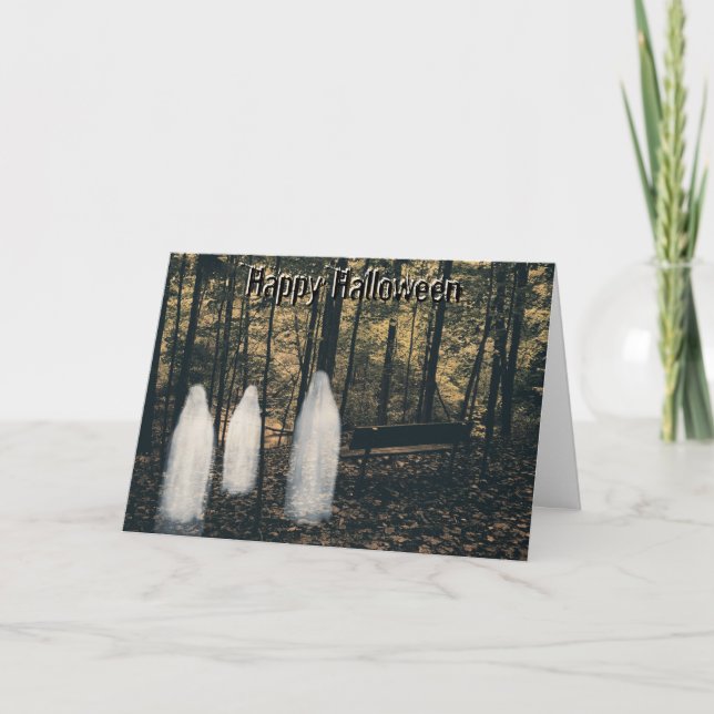 3 Ghost Halloween-kort med vers Kort (Framsida)