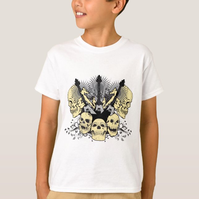 3 gitarrdöskallar t shirt (Framsida)