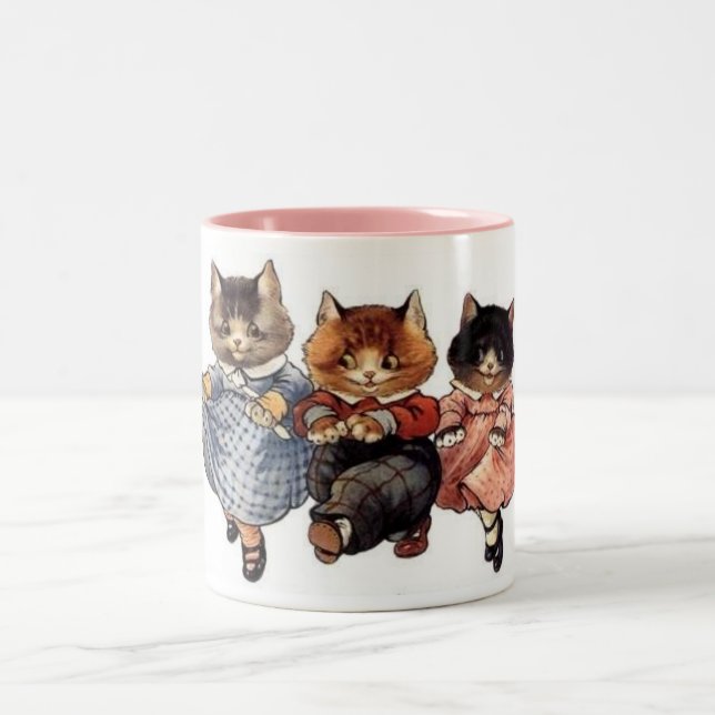 3 glada katter Två-Tonad mugg (Center)