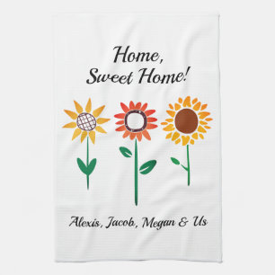 3 Grafiksolrosor Home Sweet Home DIY Namn Vs2 Kökshandduk