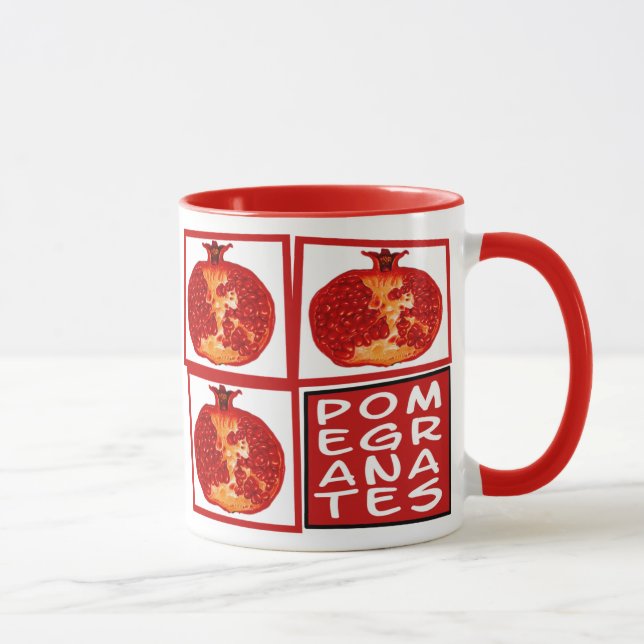 3 Granatäpple skivor Art Deco Mugg (Höger)