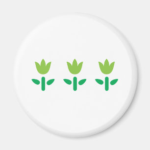 3 Gröntar Blommor Magnet