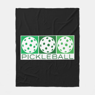 3 Gröntar Picklebollar på vitt Fleecefilt
