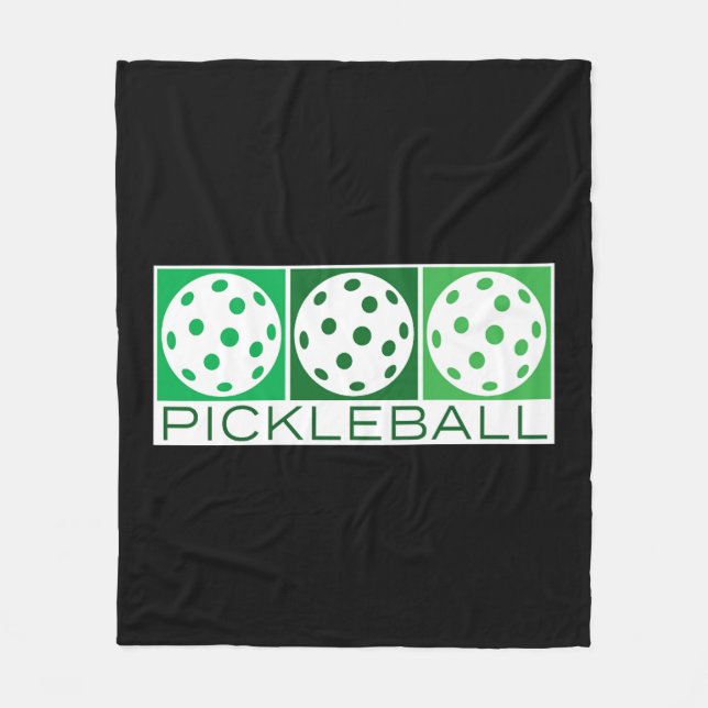 3 Gröntar Picklebollar på vitt Fleecefilt (Framsidan)