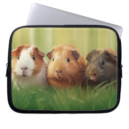 3 Guinea Grisar på gräs Laptop Fodral