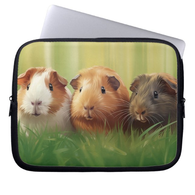 3 Guinea Grisar på gräs Laptop Fodral (Framsidan)