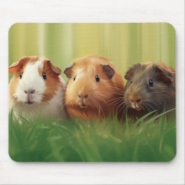 3 Guinea Grisar på gräs Musmatta