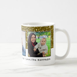 3 guld- glitterhelgdag för foto kaffemugg