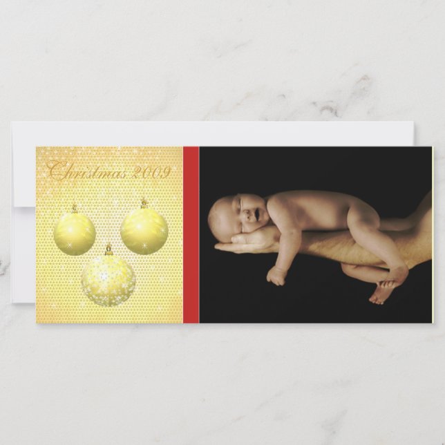 3 Guld julprydnader med stjärnkort (Framsida)