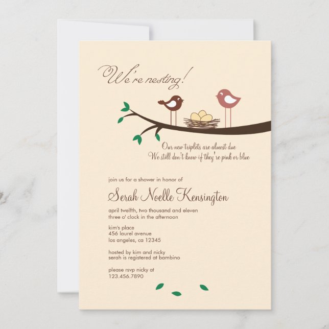 3 Gulters inbjudan till babyvisningsprogram för äg (Framsida)