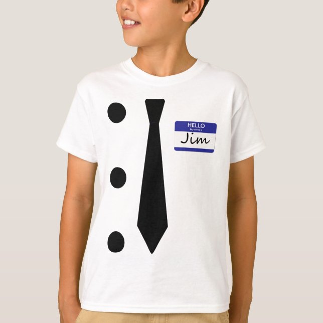 3 Hål Slår Jim Costume Easy Halloween T Shirt (Framsida)