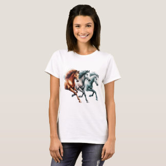3 hästar, Westerna hästar, cowboycowgirl T Shirt