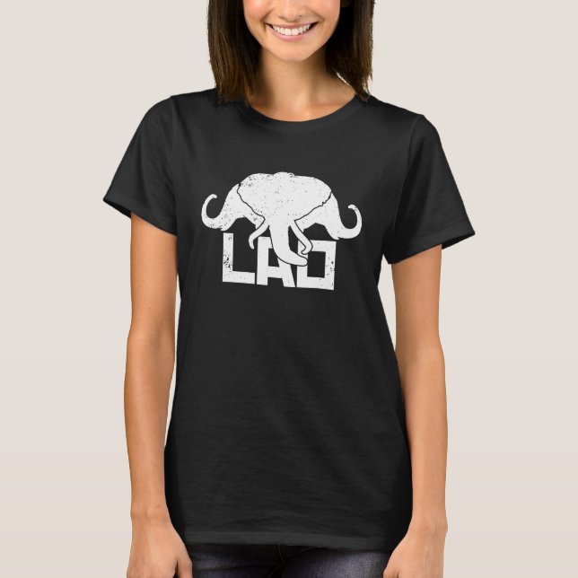 3 Headed Elephant LAO Original Kingdom of Laos Fla T Shirt (Framsida)