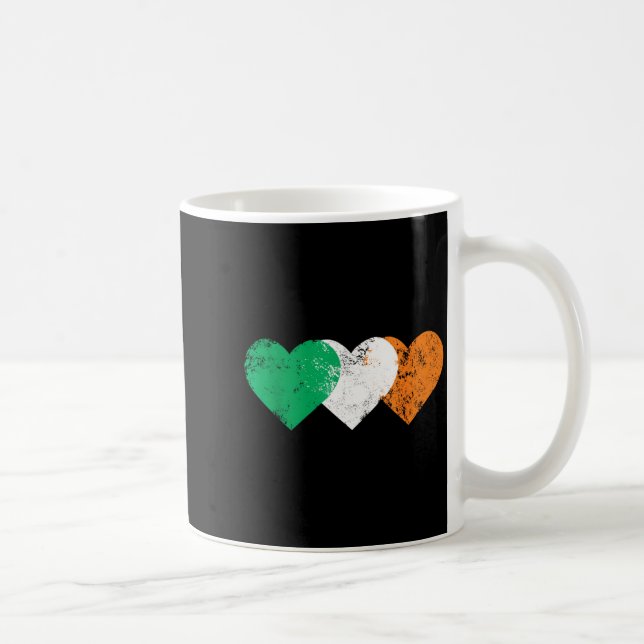 3 Hearts Ireland Flag St. Patricks Day Irish Flags Kaffemugg (Höger)