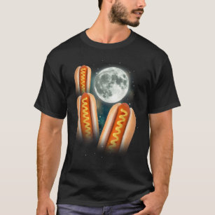 3 Hotdog vid obehingade Wiener i Måne T Shirt