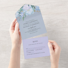3-i1 Dusty Blue Lavender Blommigt Bröllop OSA