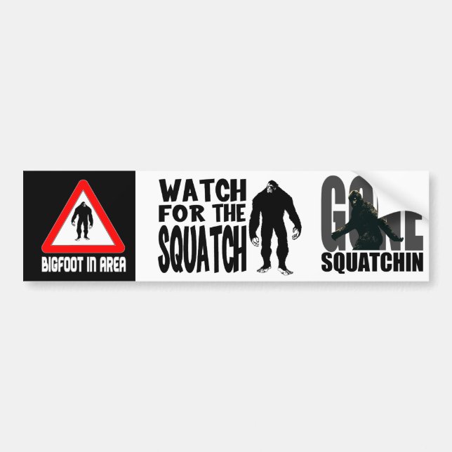 3-i-1-mini Bumper Stickers! Fyrkant eller Bigfot Bildekal (Framsidan)