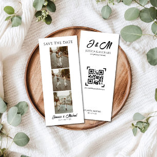 3 Image Photo Booth QR-kod Bröllop Spara Datumet